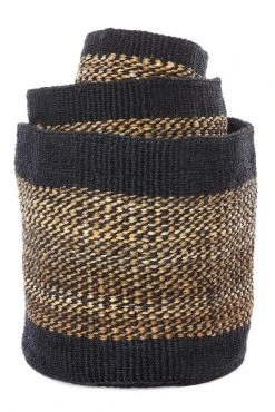 Swahili African Modern Home Goods Kitonga Sisal And Banana Fiber Storage Basket Set