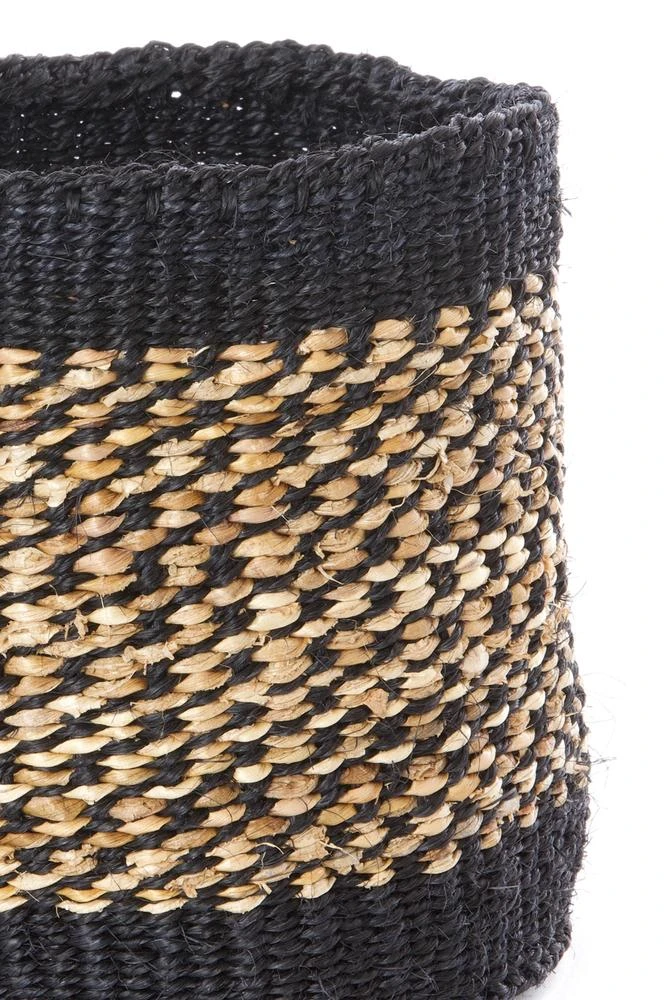 Swahili African Modern Home Goods Kitonga Sisal And Banana Fiber Storage Basket Set 5 Swahili African Modern Home Goods Kitonga Sisal And Banana Fiber Storage Basket Set