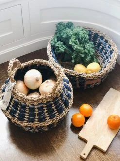 Korissa Daya Upcycled Denim Foldable Basket Set Home Goods