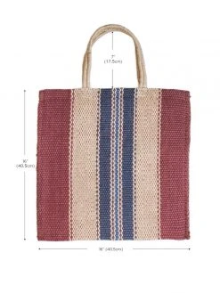 Korissa Dora Jute Tote Bag - Multi Brown