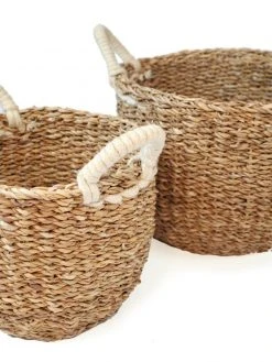 Korissa Savar Basket With White Handles Set 14 Korissa Savar Basket With White Handles Set