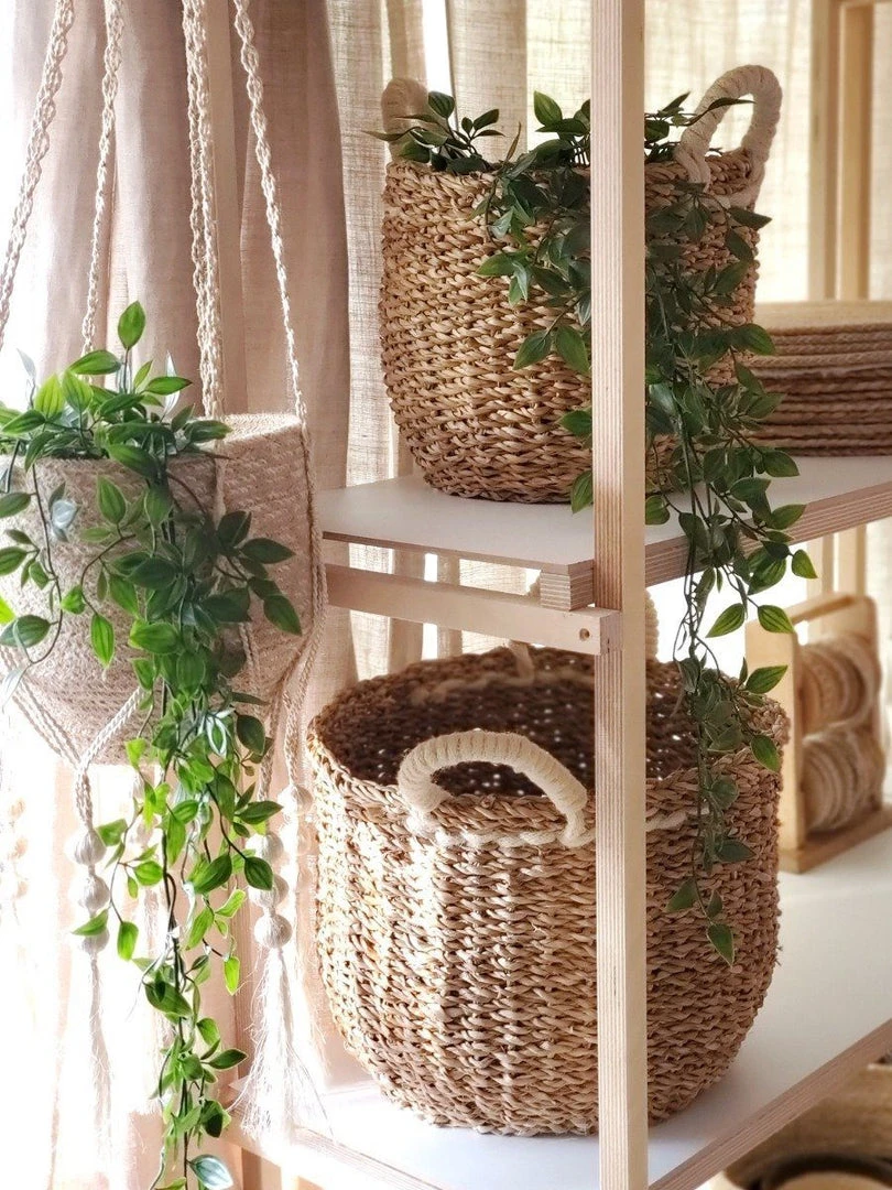 Korissa Savar Basket With White Handles Set 6 Korissa Savar Basket With White Handles Set