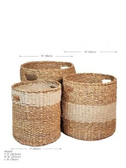 Korissa Savar Hamper Basket With Handle Set - Natural