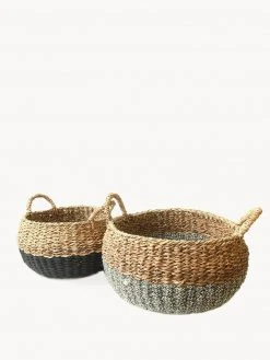 Korissa Home Goods Ula Floor Basket Set - Black