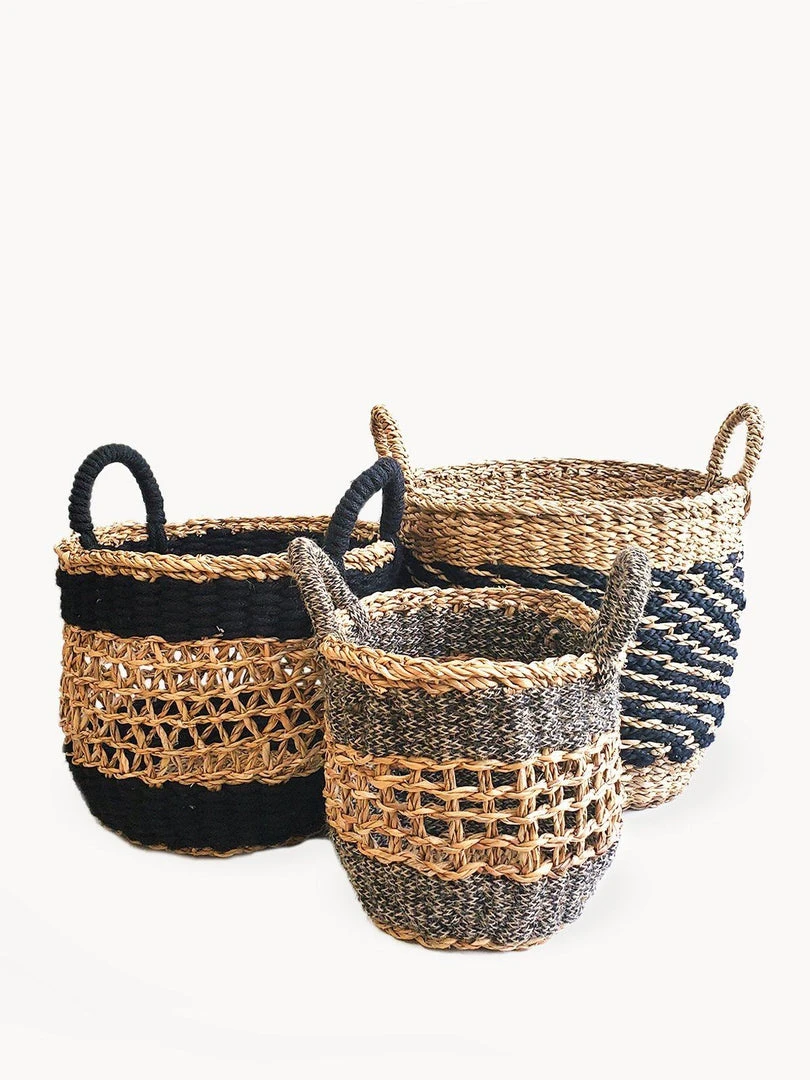 Korissa Ula Mesh Basket Set - Black Home Goods 3 Korissa Ula Mesh Basket Set - Black Home Goods