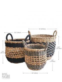 Korissa Ula Mesh Basket Set - Black Home Goods 17 Korissa Ula Mesh Basket Set - Black Home Goods