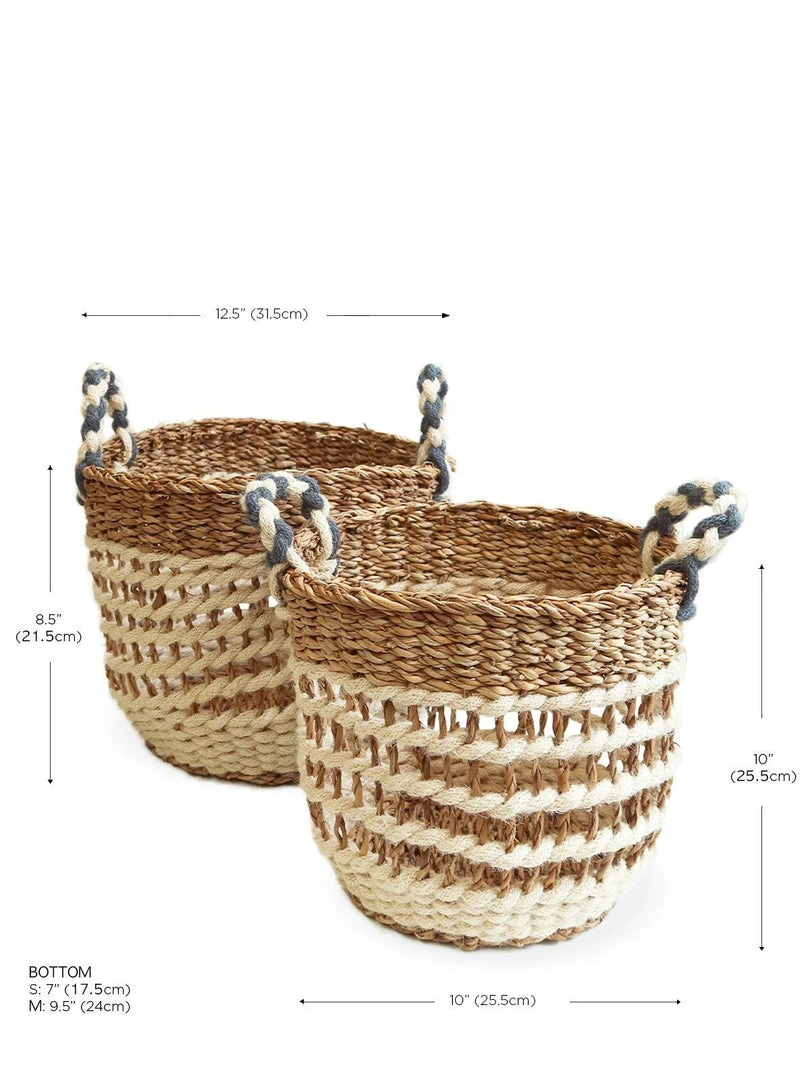 Korissa Ula Mesh Basket Set - White 8 Korissa Ula Mesh Basket Set - White