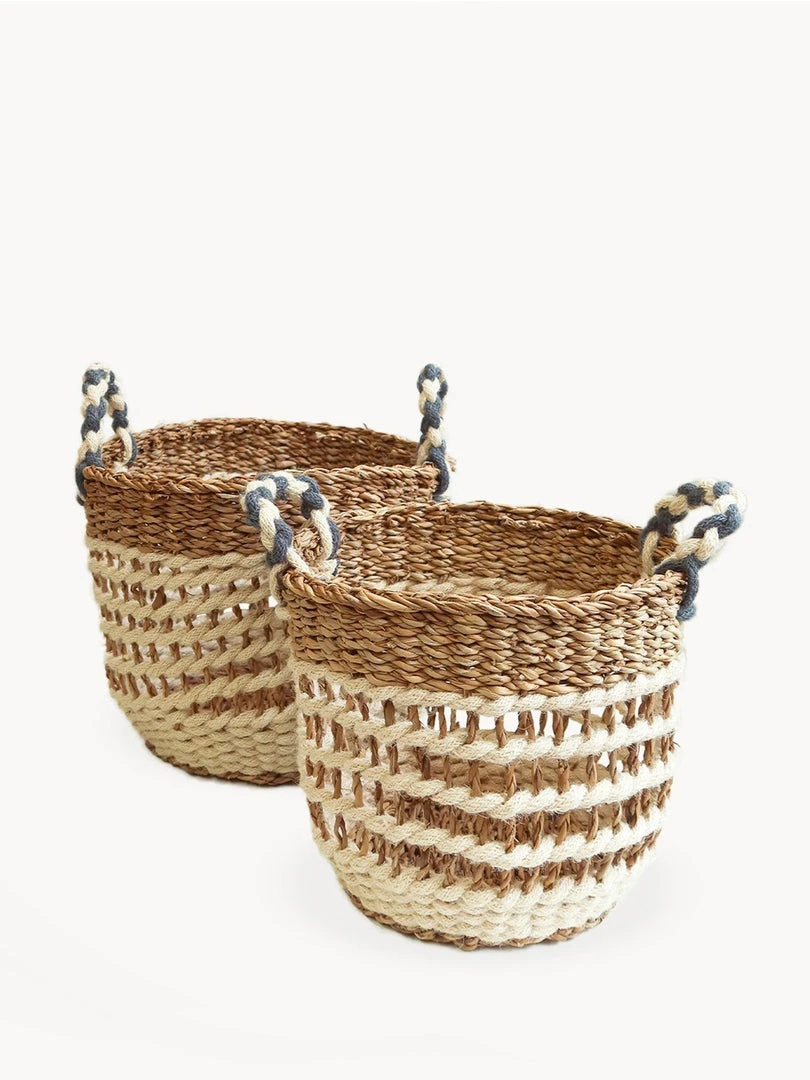 Korissa Ula Mesh Basket Set - White 3 Korissa Ula Mesh Basket Set - White