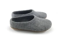 Kyrgies Men's Molded Sole High Back Wool Slippers - Gray 17 Kyrgies Men's Molded Sole High Back Wool Slippers - Gray