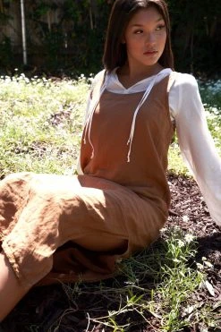 LA Relaxed New Arrivals Washed Linen Column Dress