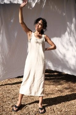 LA Relaxed New Arrivals Washed Linen Column Dress