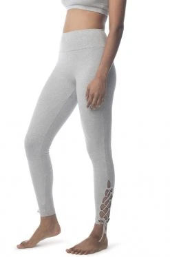 Synergy Organic Clothing Sale Lace Up Legging Pant - Heather Gray