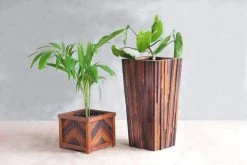 Masaya & Co. Large Hardwood Geo Planter Home Goods