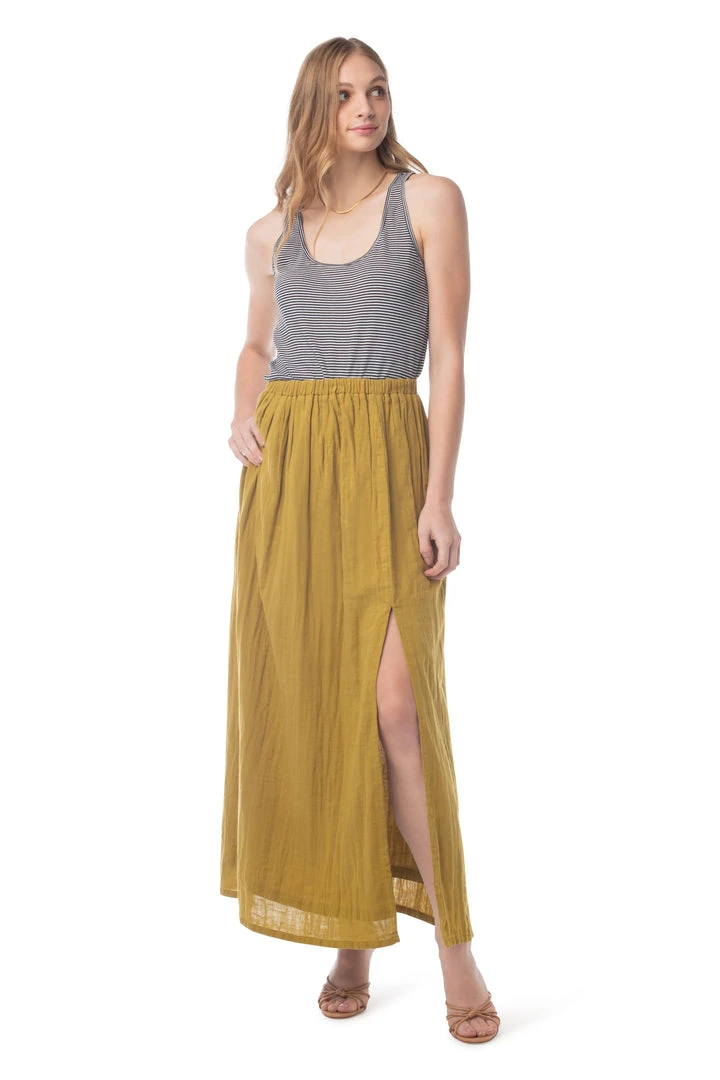 Synergy Organic Clothing Laylin Skirt - Ecru Olive 3 Synergy Organic Clothing Laylin Skirt - Ecru Olive