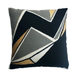 Leah Singh Handcrafted Detroit Wool Throw Pillow Cover - Black