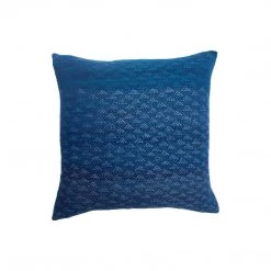 Leah Singh Eva Throw Pillow Cover - Indigo + Peach