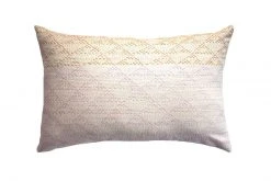 Leah Singh Eva Wool Lumbar Pillow Cover - Ivory + Pink