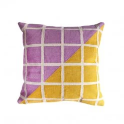 Leah Singh Diagonal Grid Reversible Throw Pillow Cover