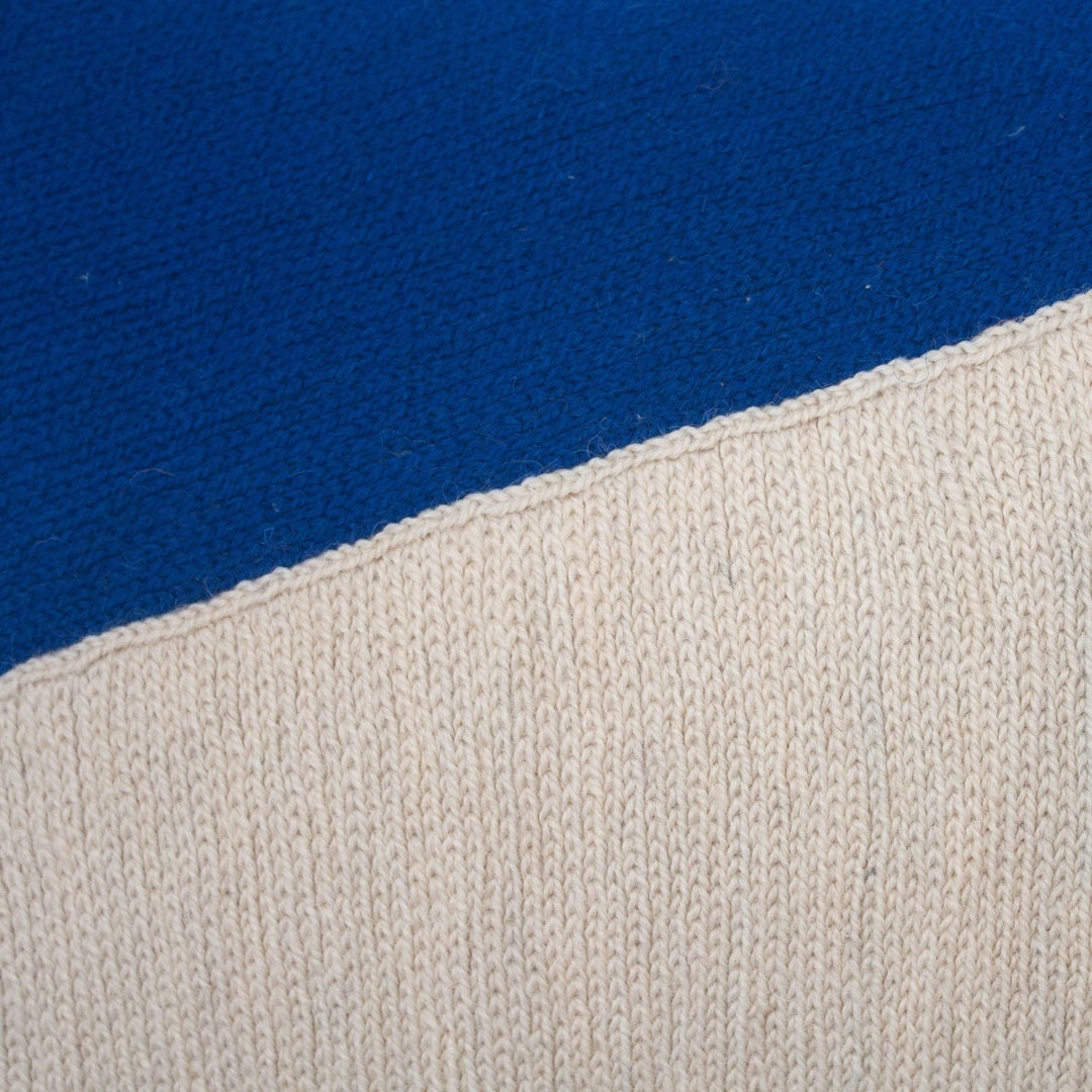 Leah Singh Marianne Triangle Wool Lumbar Pillow Cover - Blue 5 Leah Singh Marianne Triangle Wool Lumbar Pillow Cover - Blue