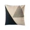 Leah Singh Midnight Cliff Wool Throw Pillow Cover - Black + Creme 2 Leah Singh Midnight Cliff Wool Throw Pillow Cover - Black + Creme