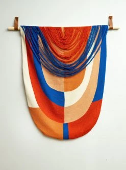 Leah Singh Red + Blue Wool Tapestry