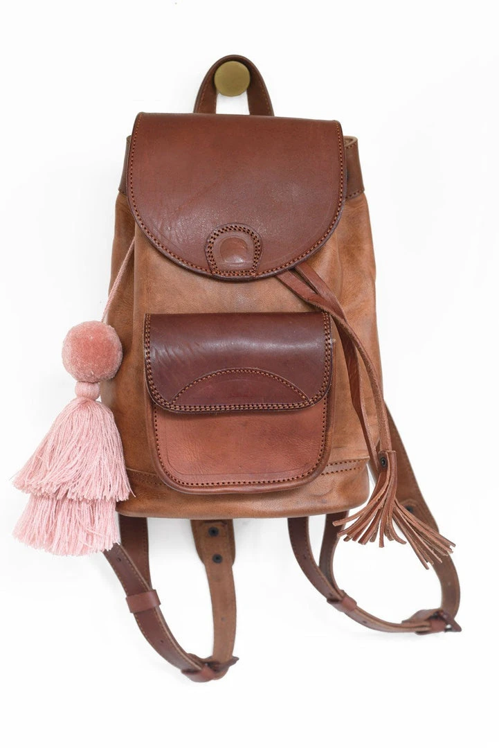 Purse & Clutch Leather Backpack - Russet Brown Handcrafted 3 Purse & Clutch Leather Backpack - Russet Brown Handcrafted