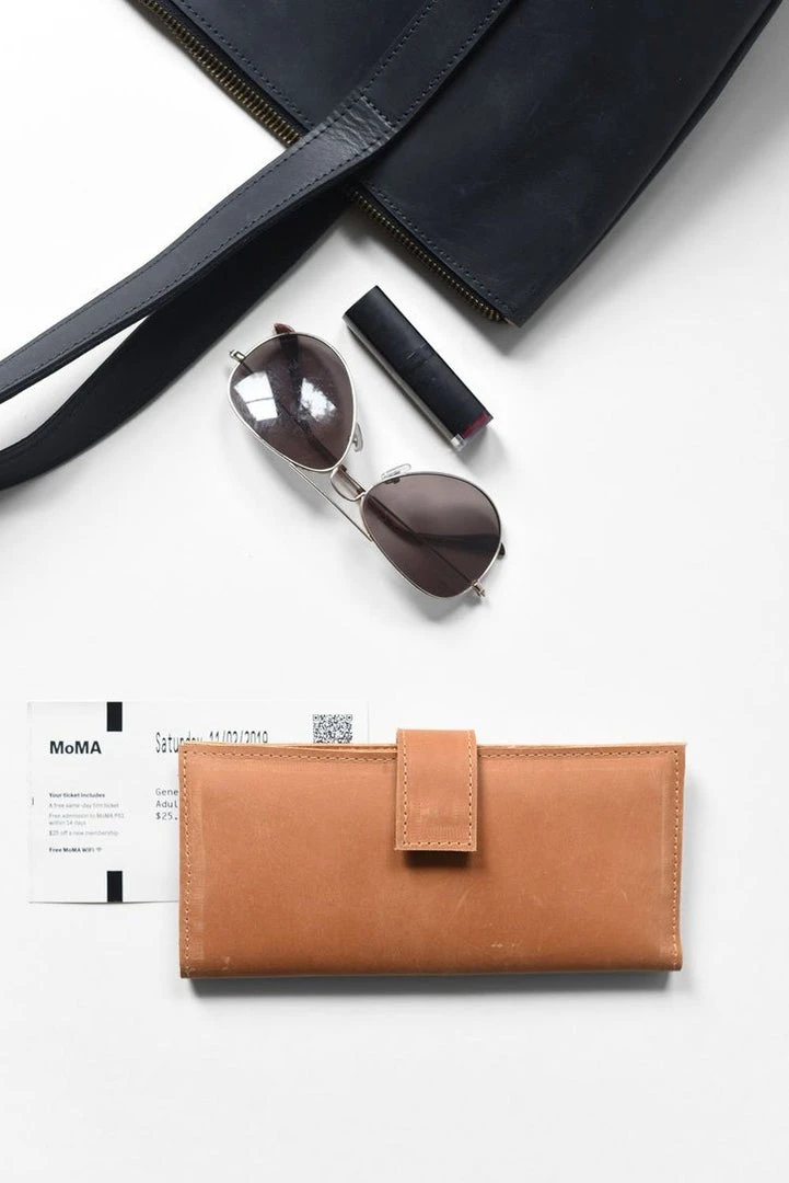 Purse & Clutch Leather Wallet - Caramel 4 Purse & Clutch Leather Wallet - Caramel