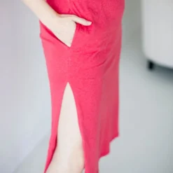 Leena & Lu Pima Long Dress - Coral BIPOC Owned