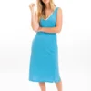 Leena & Lu BIPOC Owned Pima Long Dress - Turquoise 2 Leena & Lu BIPOC Owned Pima Long Dress - Turquoise