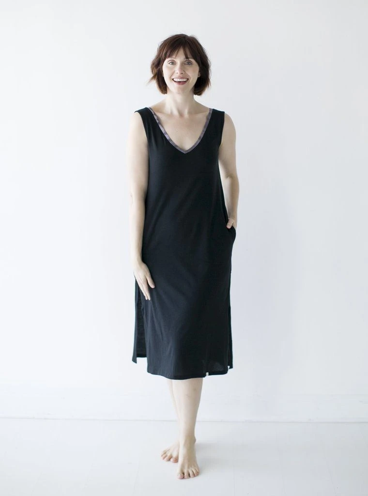 Leena & Lu BIPOC Owned Pima Long Dress - Black 4 Leena & Lu BIPOC Owned Pima Long Dress - Black