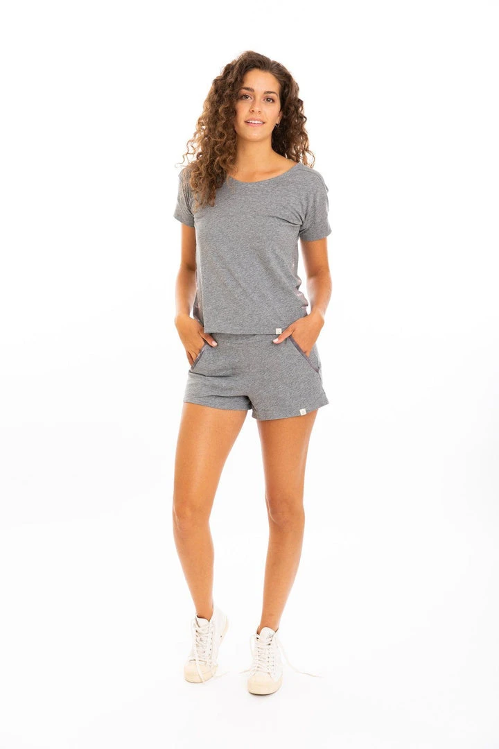 Leena & Lu Best Sellers Pima Short - Gray 4 Leena & Lu Best Sellers Pima Short - Gray