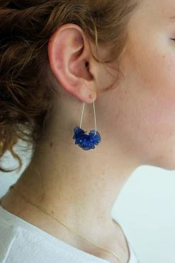 Giulia Letzi + META Jewelry Leona Upcycled Drop Earrings - Deep Blue