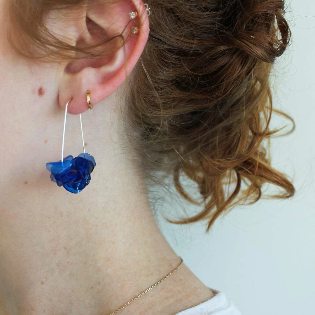 Giulia Letzi + META Jewelry Leona Upcycled Drop Earrings - Deep Blue 6 Giulia Letzi + META Jewelry Leona Upcycled Drop Earrings - Deep Blue