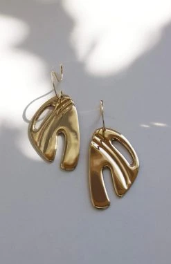 L.Greenwalt Jewelry Abstract Monstera Earrings Special Occasion