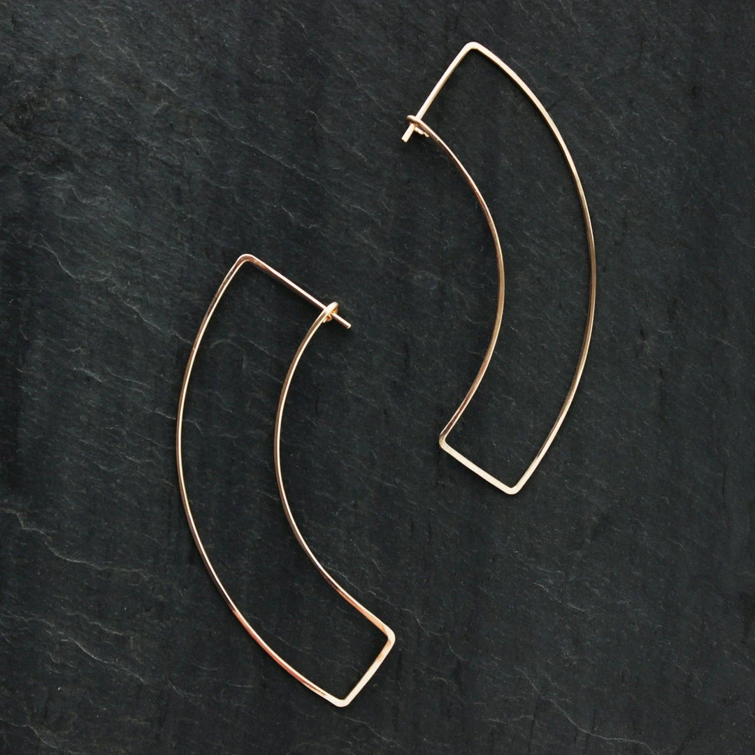 L.Greenwalt Jewelry Curve Gold Earrings 3 L.Greenwalt Jewelry Curve Gold Earrings