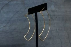 L.Greenwalt Jewelry Curve Gold Earrings