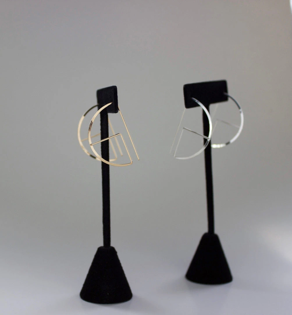 L.Greenwalt Jewelry Streamline Round Profile Earrings 8 L.Greenwalt Jewelry Streamline Round Profile Earrings