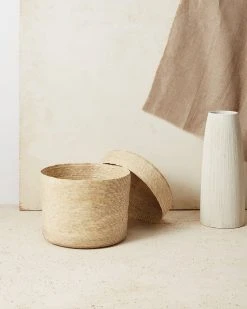 Minna Lidded Palm Basket 16 Minna Lidded Palm Basket