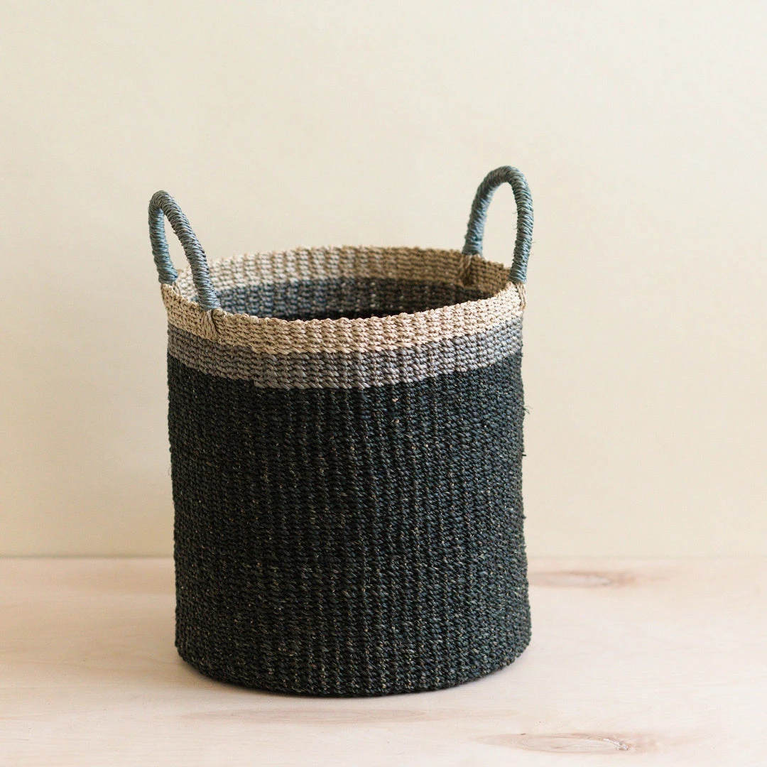 LIKHÂ Black Floor Basket With Handles Home Goods 3 LIKHÂ Black Floor Basket With Handles Home Goods