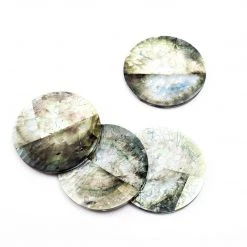 LIKHÂ Black Mother Of Pearl Coaster Set Kitchen + Dining