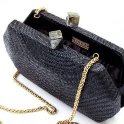 LIKHÂ Black Woven Clutch Special Occasion