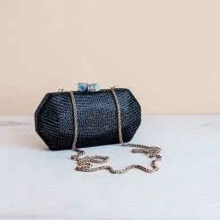 LIKHÂ Black Woven Clutch Special Occasion
