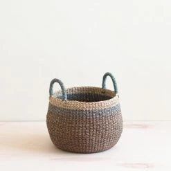 LIKHÂ Brown Tabletop Bulge Basket With Handles Home Goods
