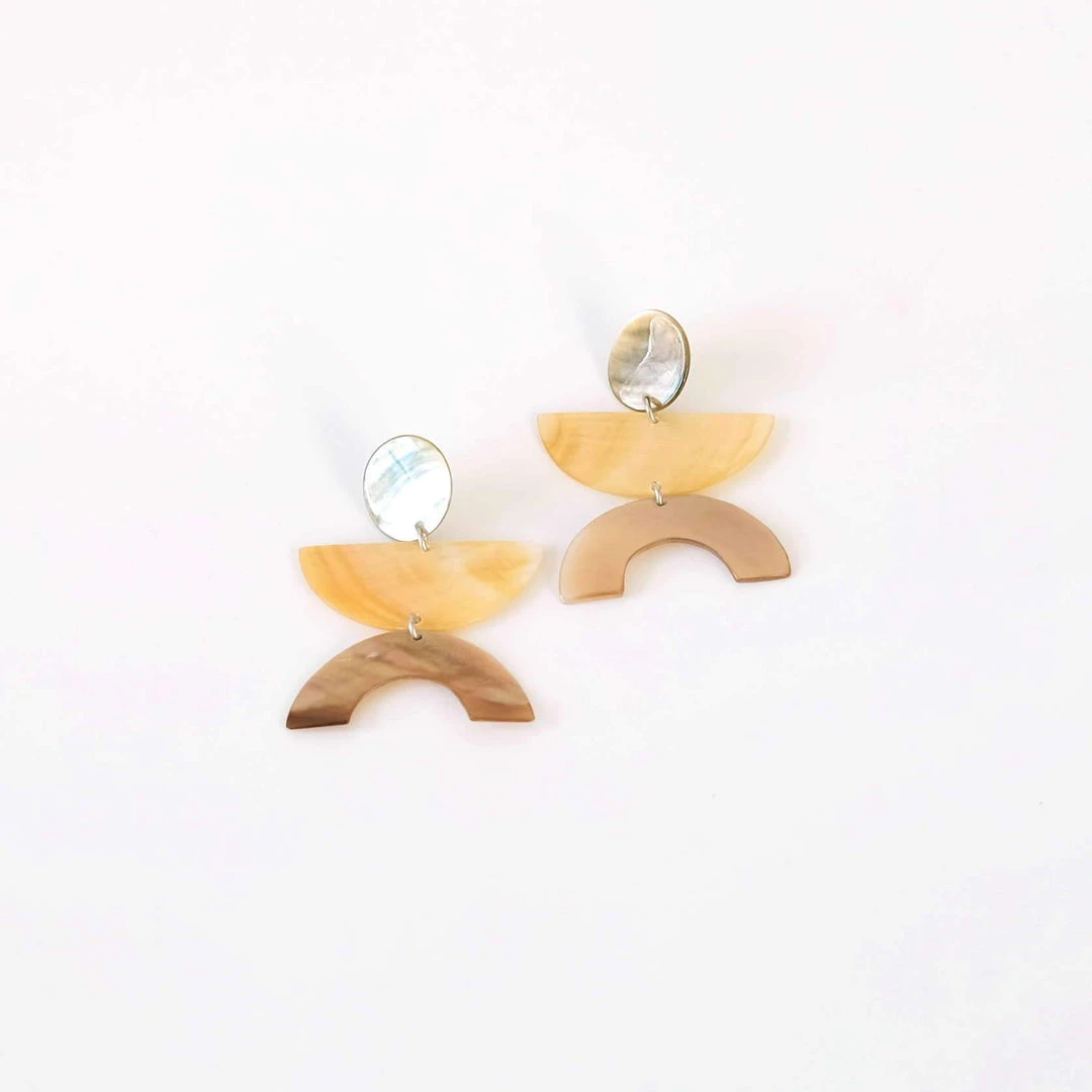 LIKHÂ Long Mother Of Pearl Geometric Earrings Special Occasion 8 LIKHÂ Long Mother Of Pearl Geometric Earrings Special Occasion