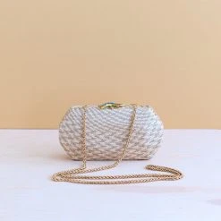 LIKHÂ Dusty Rose Houndstooth Clutch Accessories