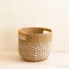 LIKHÂ Home Goods Golden Brown Round Floor Basket 1 LIKHÂ Home Goods Golden Brown Round Floor Basket
