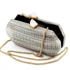 LIKHÂ Accessories Gray Shibori Pattern Clutch 9 LIKHÂ Accessories Gray Shibori Pattern Clutch