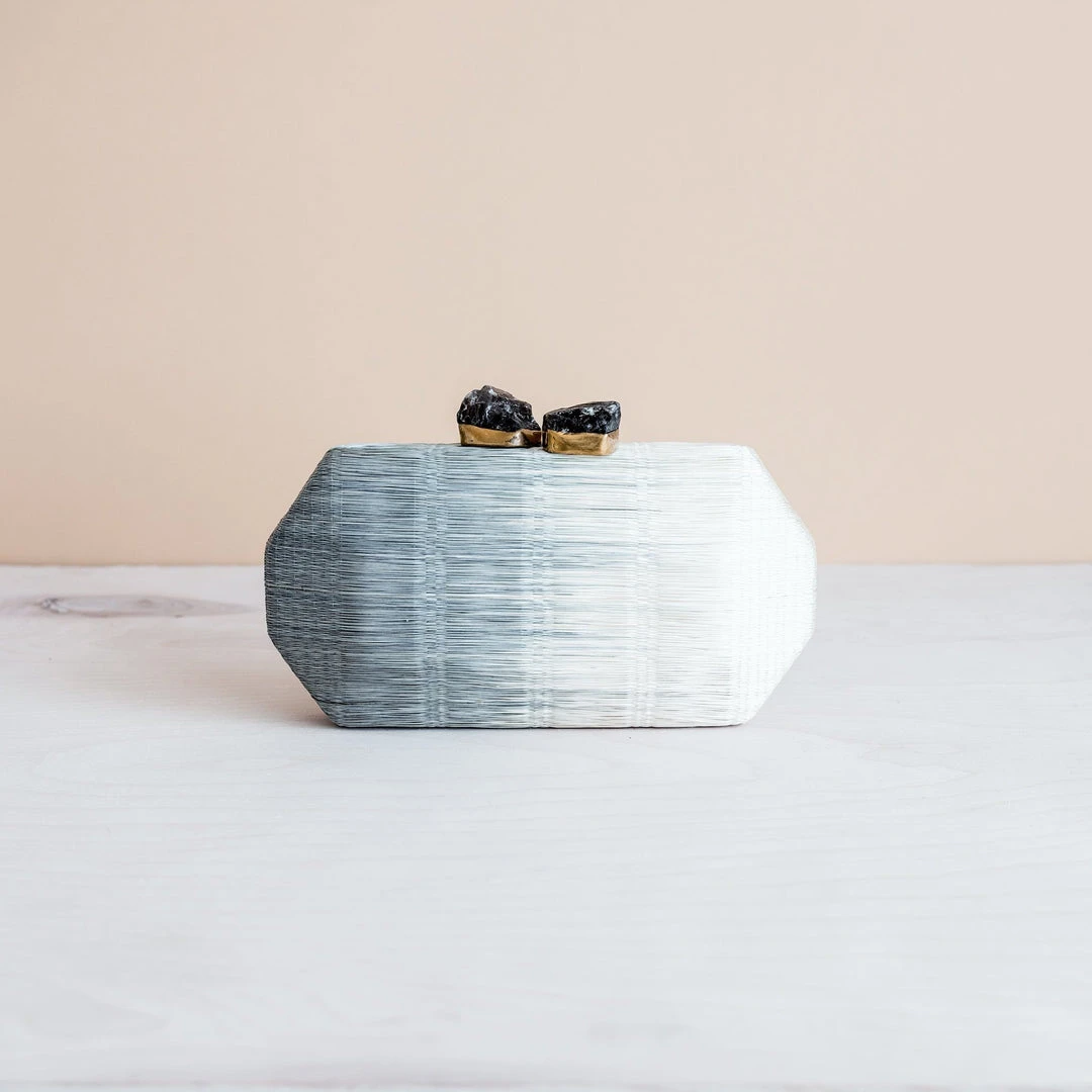 LIKHÂ Light Gray Hexagon Clutch Accessories 6 LIKHÂ Light Gray Hexagon Clutch Accessories