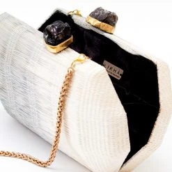 LIKHÂ Light Gray Hexagon Clutch Accessories 9 LIKHÂ Light Gray Hexagon Clutch Accessories