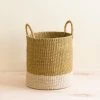 LIKHÂ Mustard Floor Basket With Handles 1 LIKHÂ Mustard Floor Basket With Handles